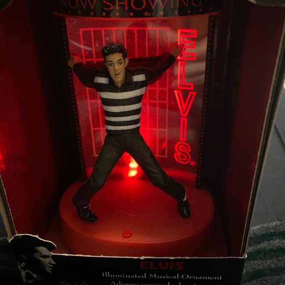 Elvis Illuminated Musical Christmas Ornaments Set of 2 Vintage - Picture 2 of 5